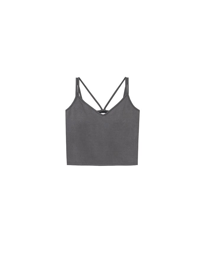 【AiR 2.0】Double Spaghetti Strap V Neck Open Back Bra Top