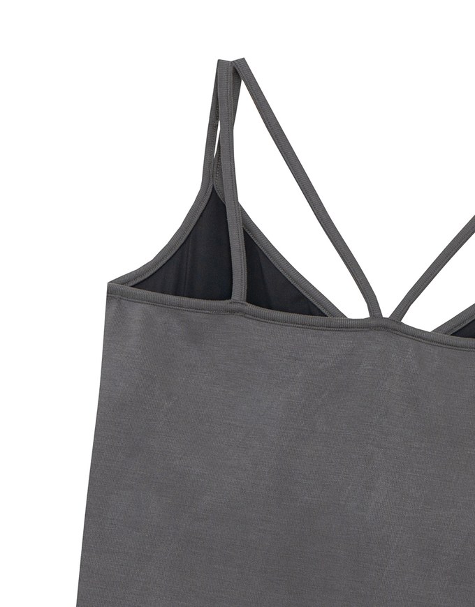 【AiR 2.0】Double Spaghetti Strap V Neck Open Back Bra Top