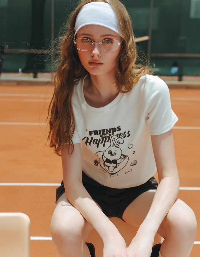 【Lyra & Toby】Printed Lyra Short Sleeve Graphic Cropped Tee