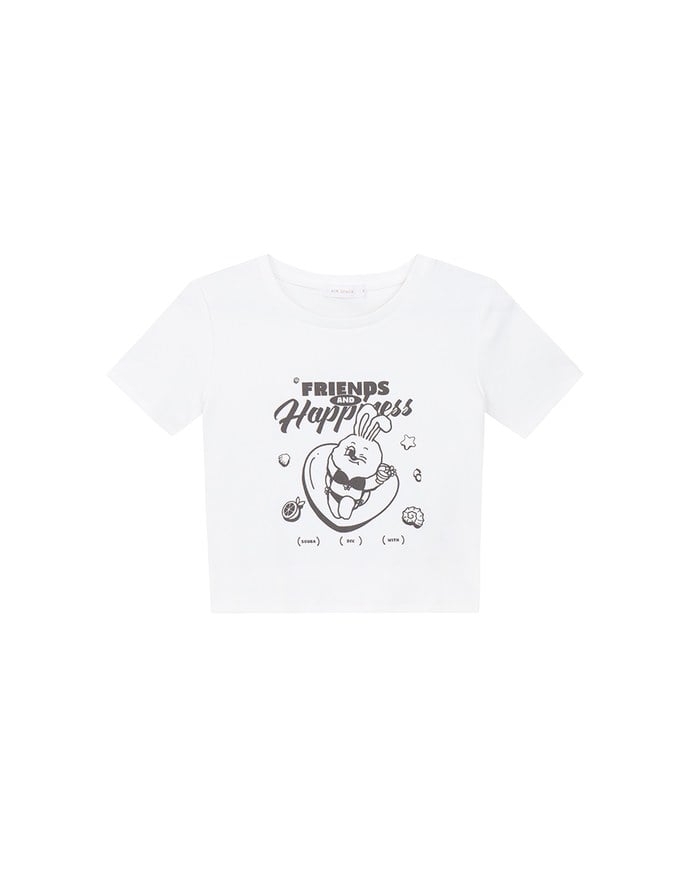 【Lyra & Toby】Printed Lyra Short Sleeve Graphic Cropped Tee