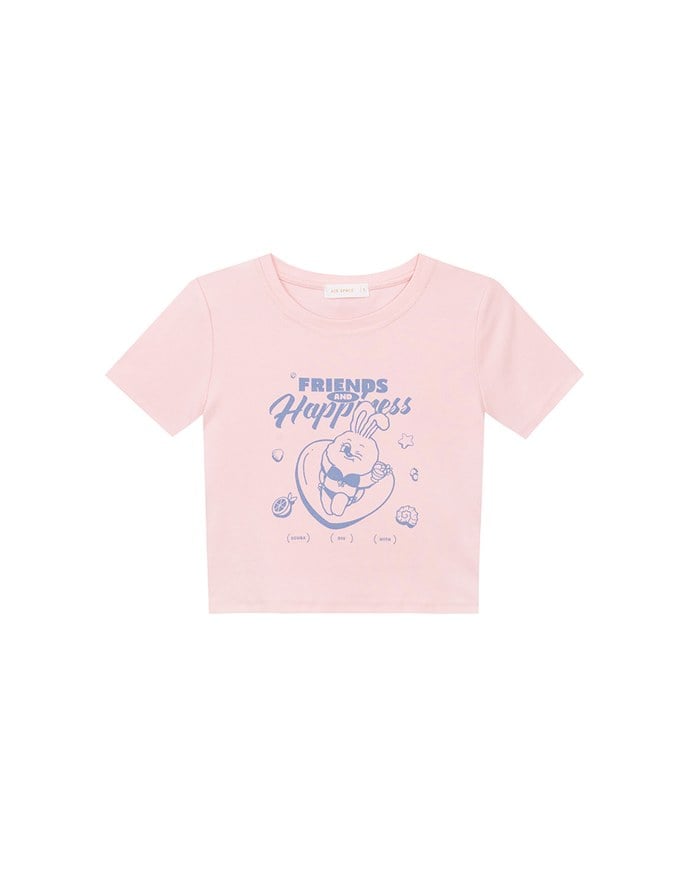 【Lyra & Toby】Printed Lyra Short Sleeve Graphic Cropped Tee
