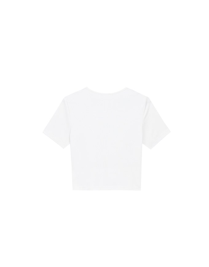 Logo Embroidered Short Sleeve Basic Fitted Tee