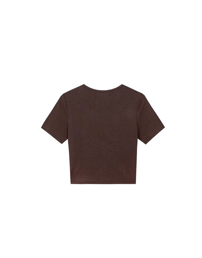 Logo Embroidered Short Sleeve Basic Fitted Tee