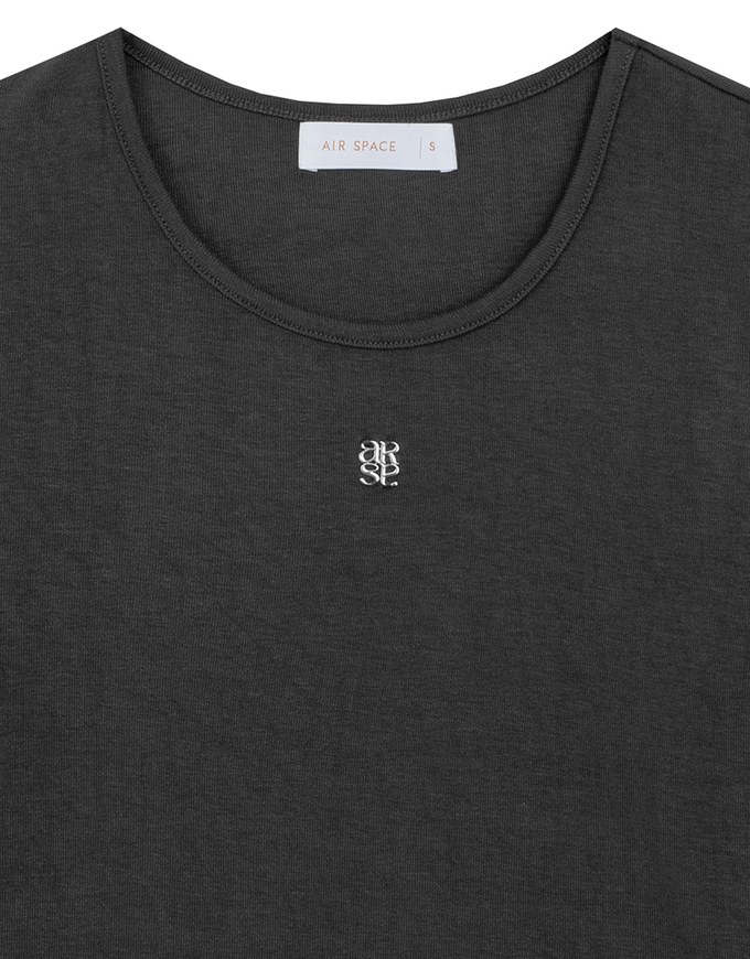 Logo Embroidered Short Sleeve Basic Fitted Tee