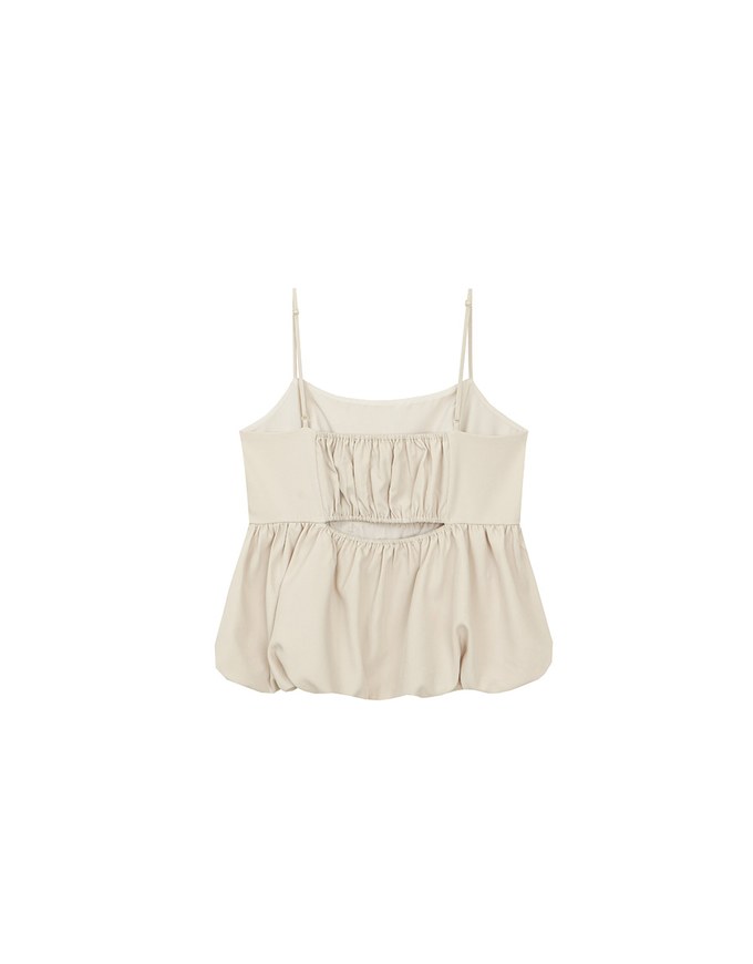 Adjustable Strap Gathered Bubble Peplum Cami Top