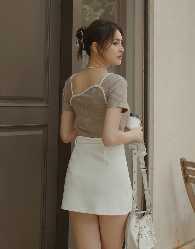 AIRY HOURGLASS Asymmetric Skirt with Drawstring Detail