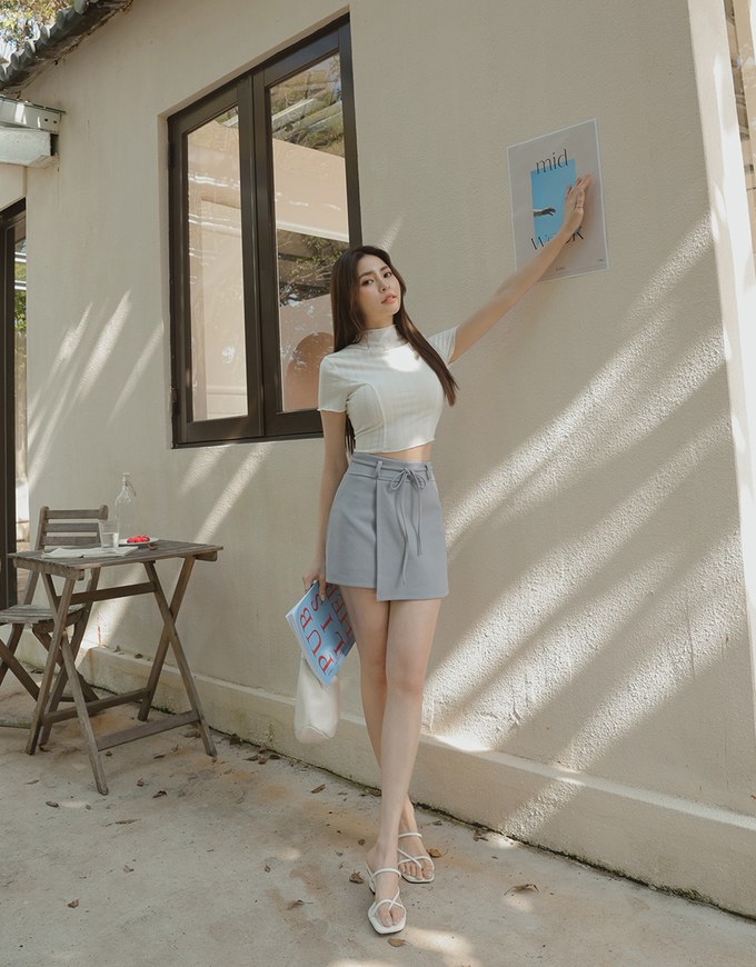 AIRY HOURGLASS Asymmetric Skirt with Drawstring Detail