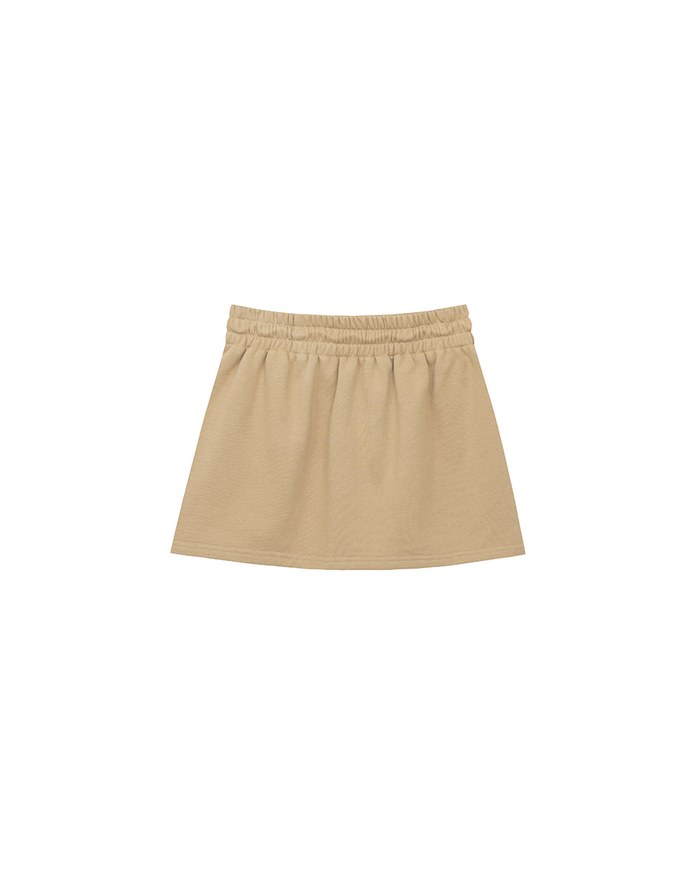 Drawstring Low Waist Cotton Mini Skirt with Side Pockets