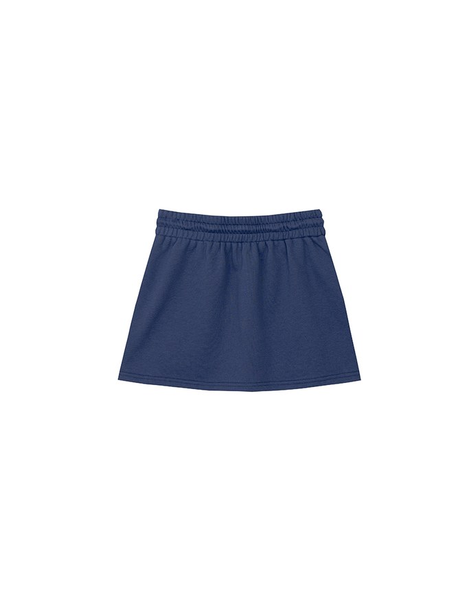 Drawstring Low Waist Cotton Mini Skirt with Side Pockets