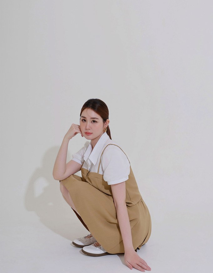 Tailored A Line Pleated Mini Skirt with Wide Waistband Detail