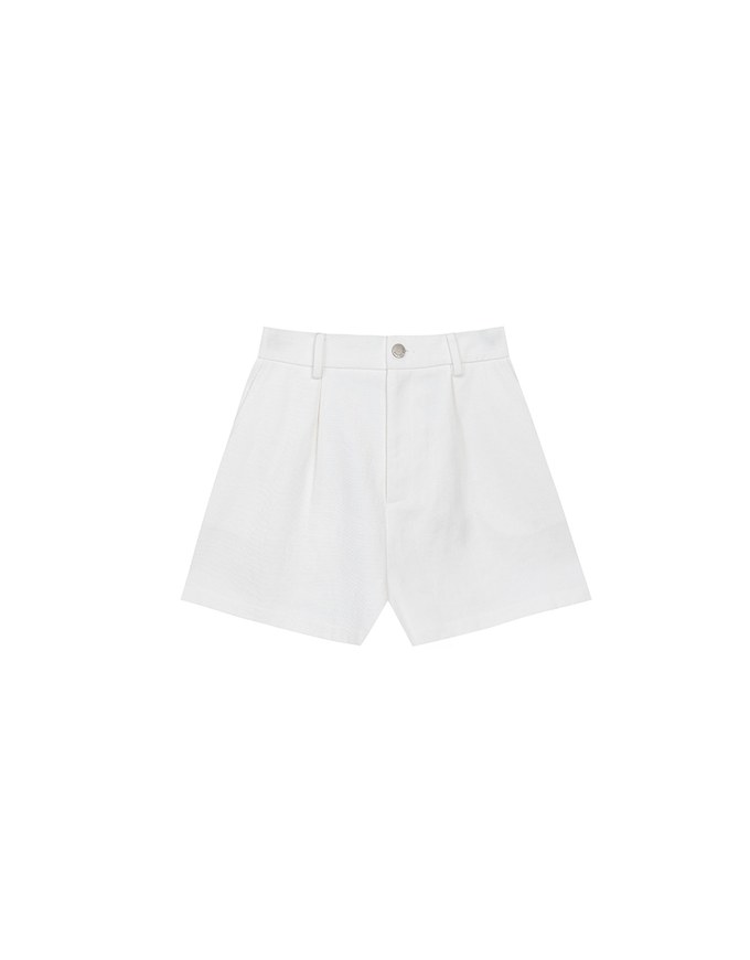 High Waist Pleated Tailored Wide Leg Shorts