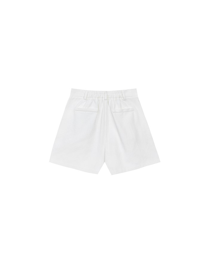 High Waist Pleated Tailored Wide Leg Shorts