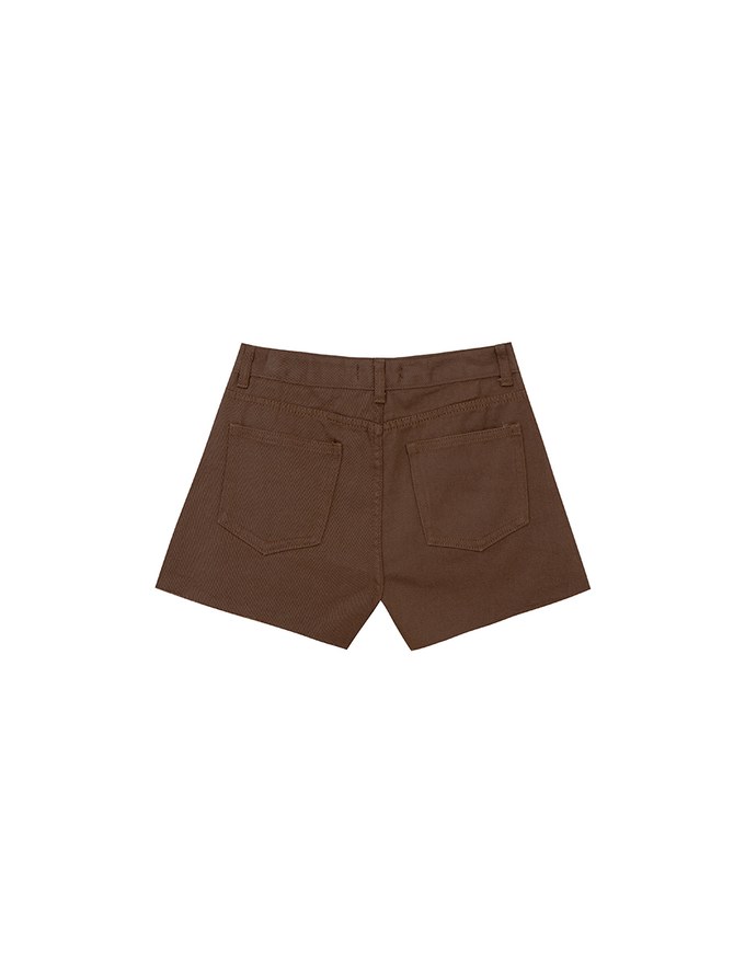 ダメージフリンジデニムショーパン