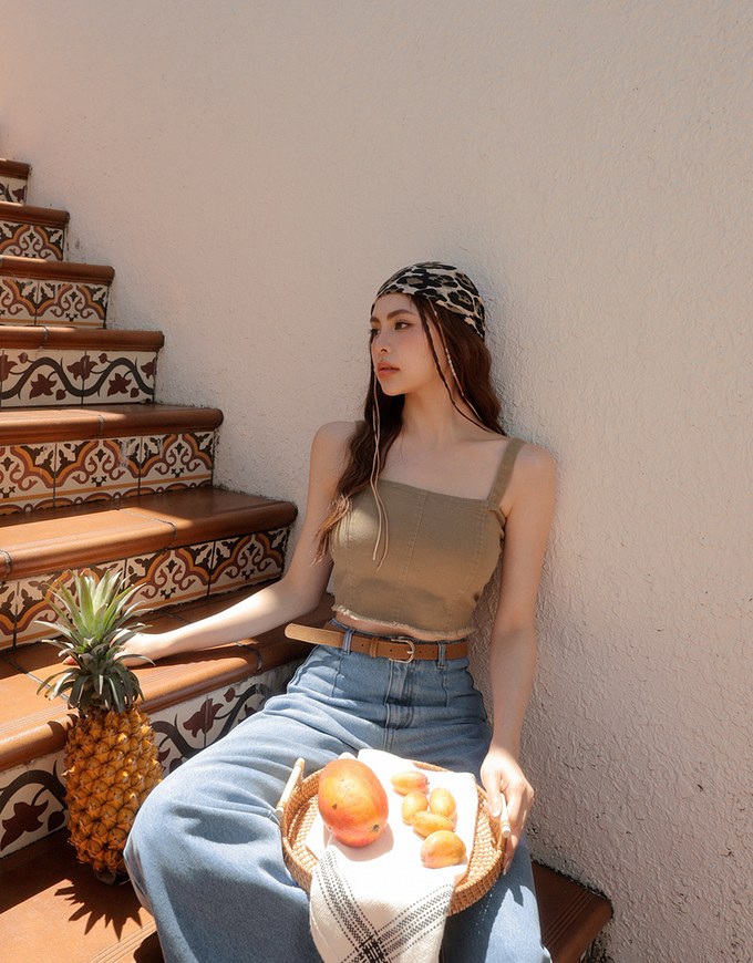 Retro High Waist Wide Leg Jeans Denim Pants with Belt