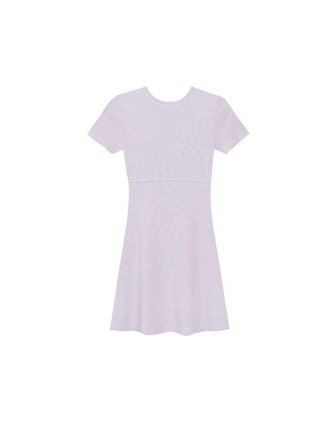 Heart Cut Out Ribbed Knit Fitted Mini Dress