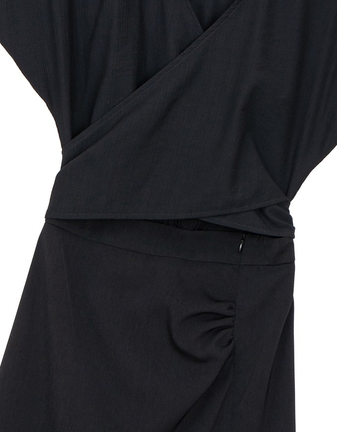 Cross Strap Waist Cut Out Detail Tailored Shirt Dress
