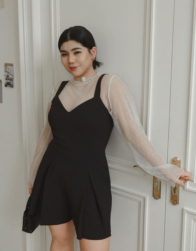 Sweetheart Neckline Wide Strap Pleated Padded Jumpsuit