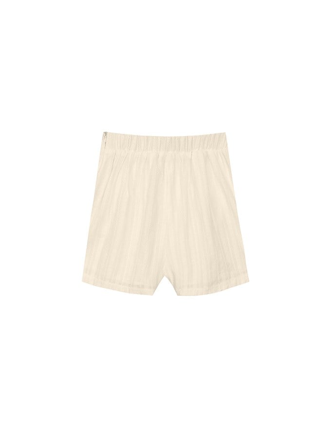 Textured Stripe Ruched Side Drawstring Mini Skorts