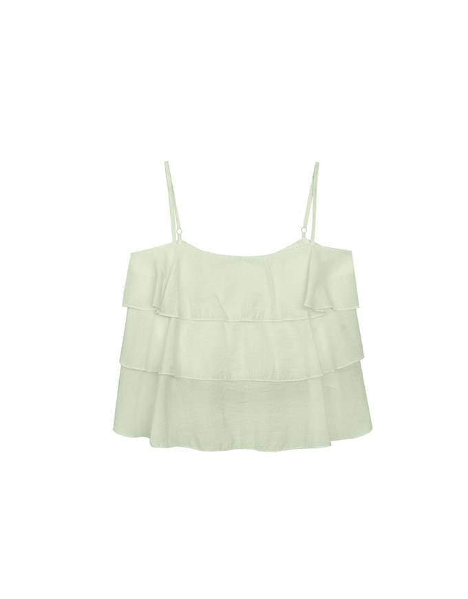 Tiered Ruffle Flowy Spaghetti Strap Cami Top