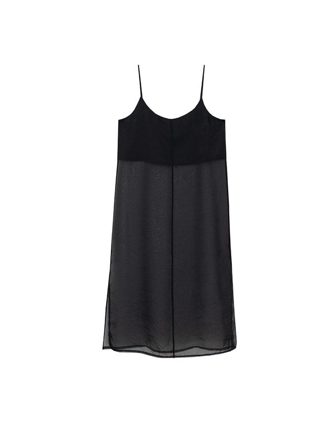 Sheer Longline Cover Up Cami Top with Side Slit Design