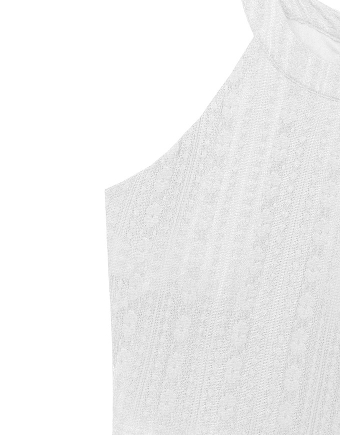 Lace Textured Halter Neck Sleeveless Padded Top
