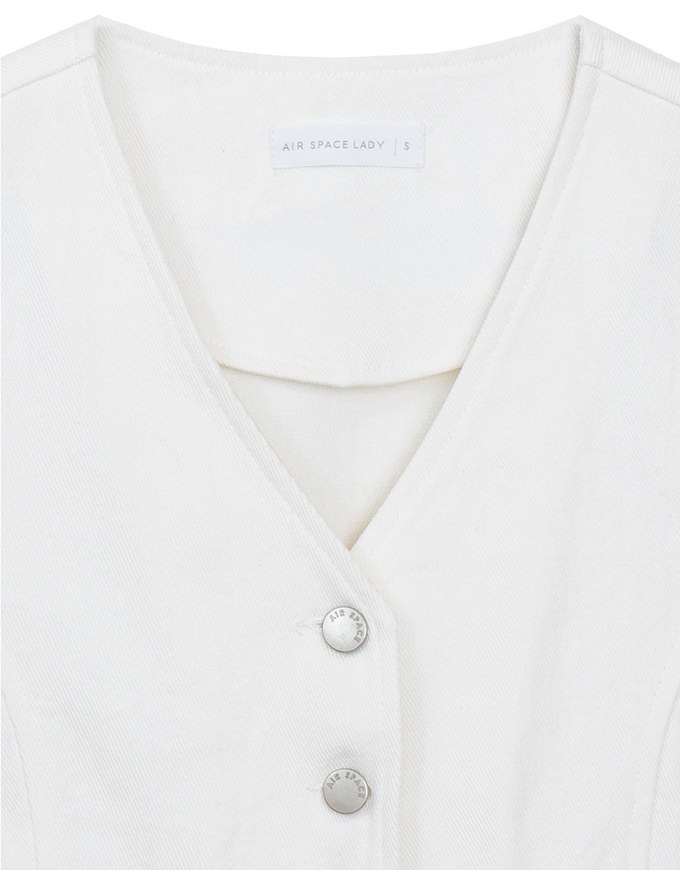 Tailored V Neck Button Front Short Sleeve Cropped Blazer Top