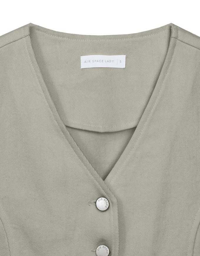 Tailored V Neck Button Front Short Sleeve Cropped Blazer Top
