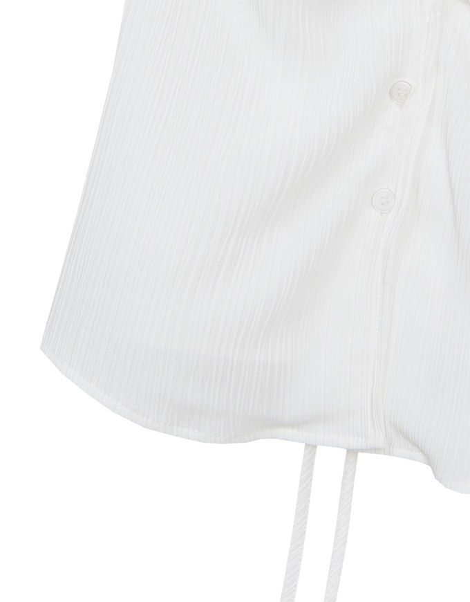 Crinkle Texture Square Neck Top with Adjustable Back Tie Detail