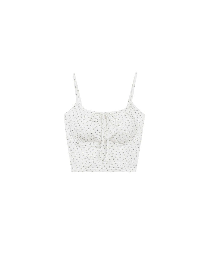 Youthful Vibe Crop Camisole Top with Ruched Drawstring Detail