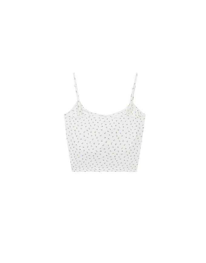 Youthful Vibe Crop Camisole Top with Ruched Drawstring Detail