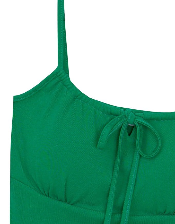 Youthful Vibe Crop Camisole Top with Ruched Drawstring Detail