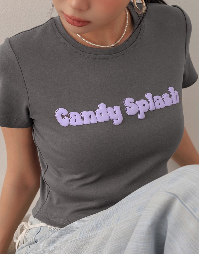 Candy Splash Slogan Fitted Tee