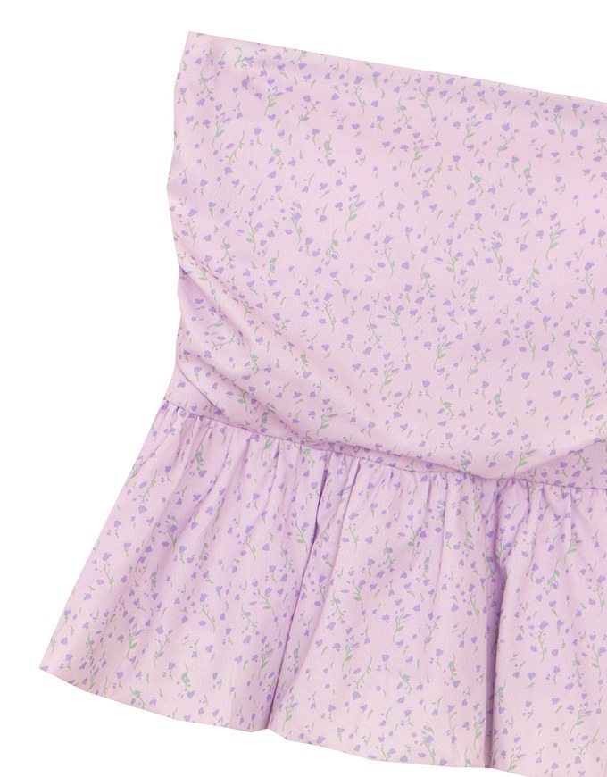 Floral Peplum Padded Tube Top