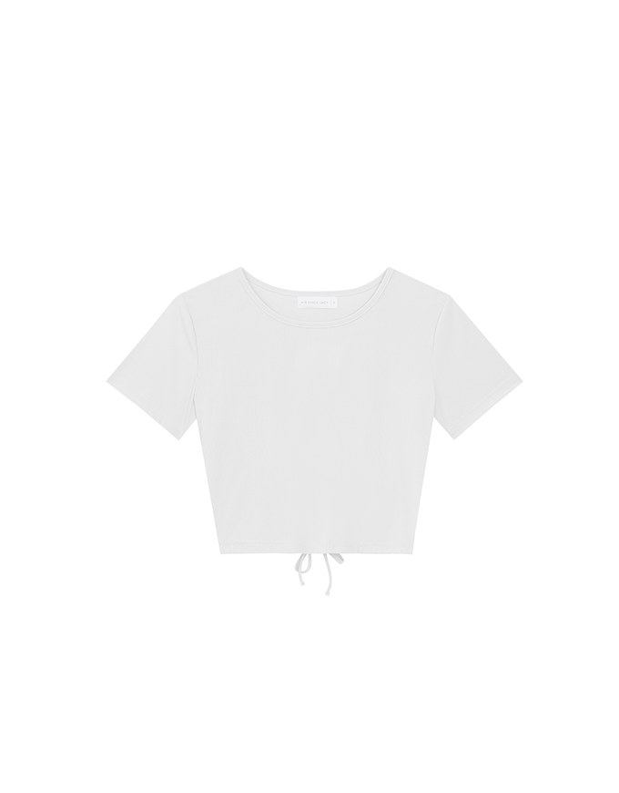 Cooling Fabric Open Back Ribbon Tie Crop Top
