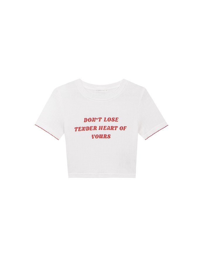 標語羅紋短版TEE