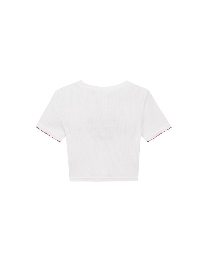 標語羅紋短版TEE