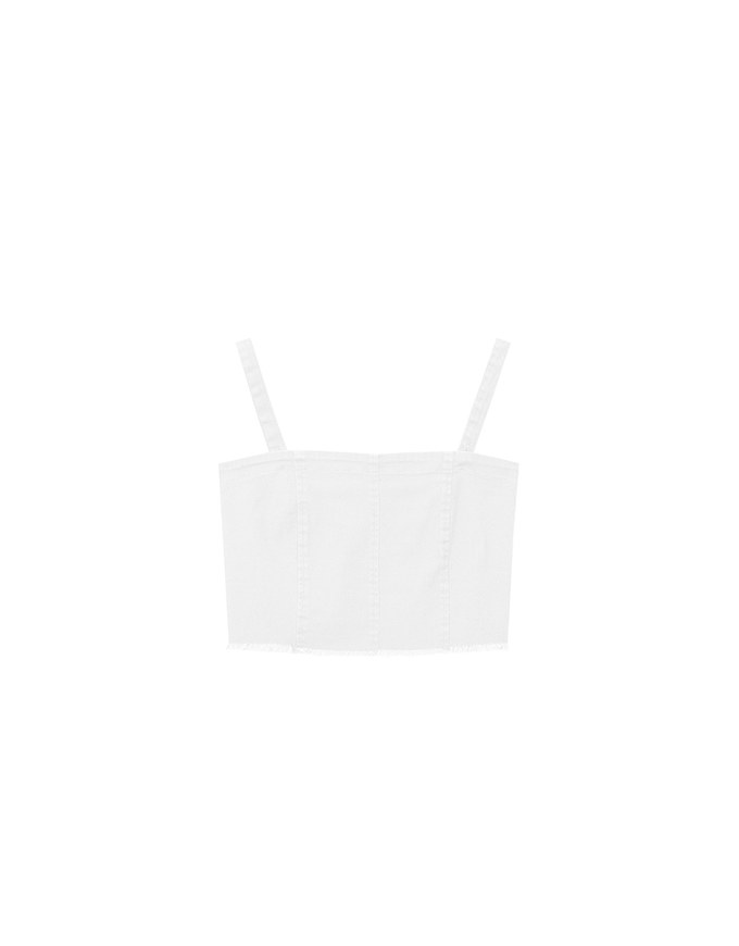 2 Way Frayed Hem Cropped Cami Top with Detachable Straps