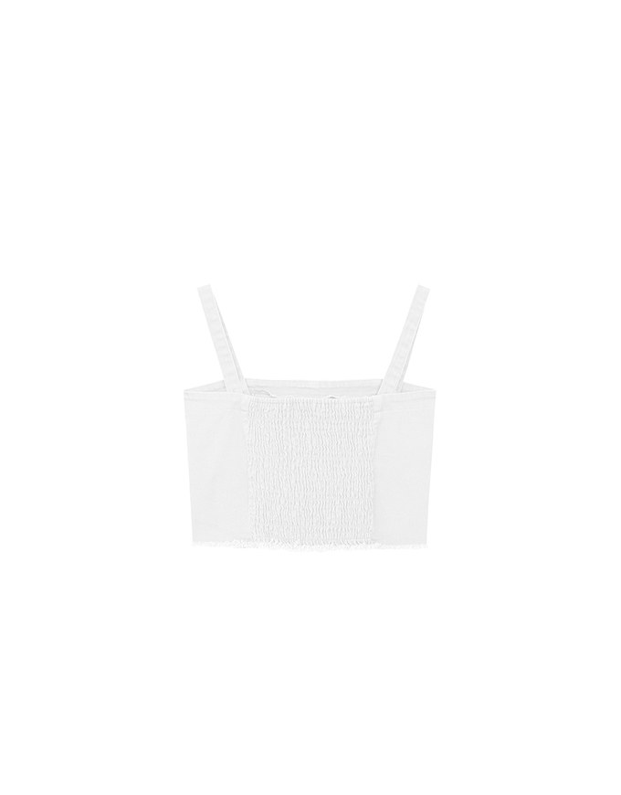 2 Way Frayed Hem Cropped Cami Top with Detachable Straps