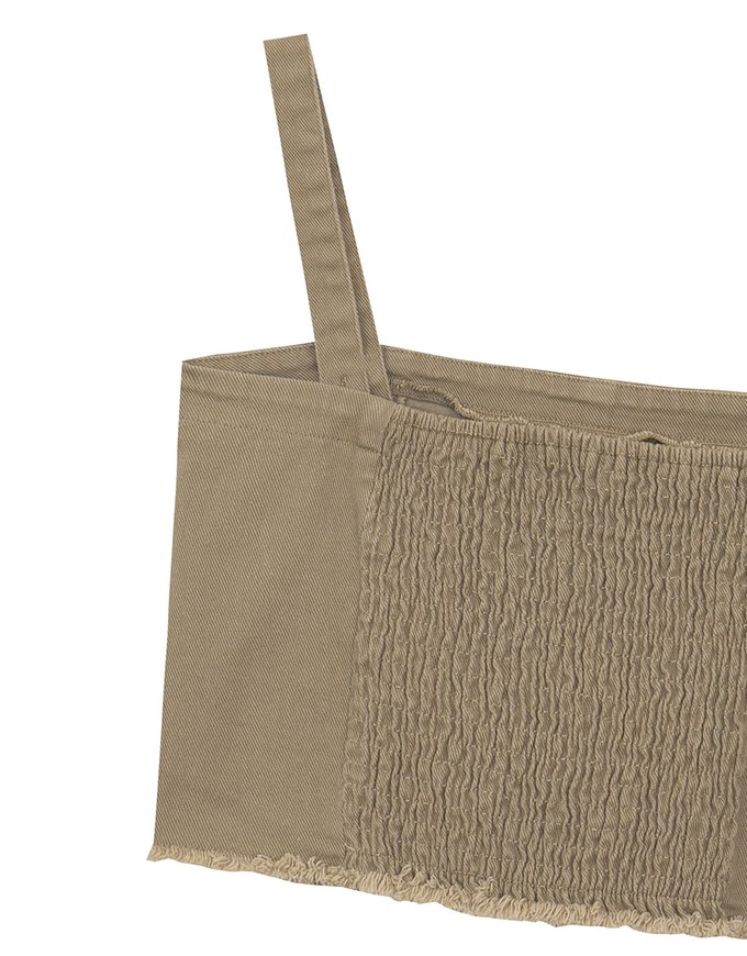 2 Way Frayed Hem Cropped Cami Top with Detachable Straps