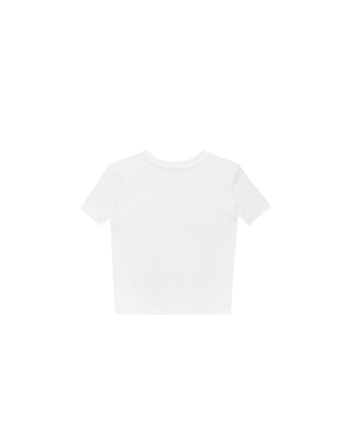 Love Heart Embroidered Lettering Mini Tee