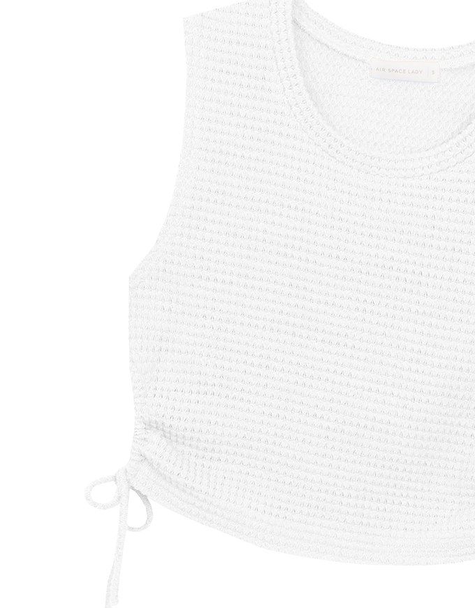 Waffle Knit Side Drawstring Tank Top
