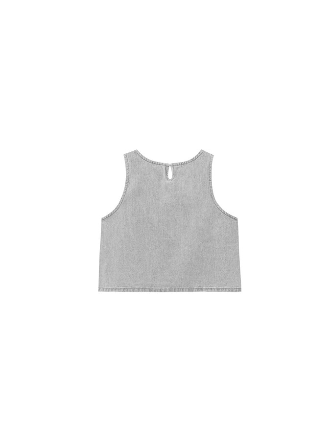 Washed Jeans Denim Sleeveless Cropped Vest Top