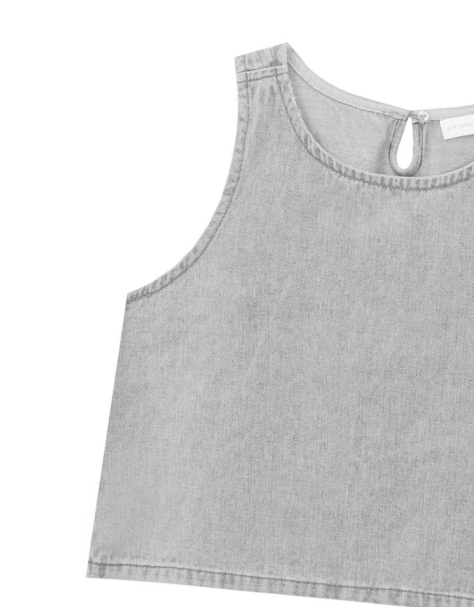Washed Jeans Denim Sleeveless Cropped Vest Top