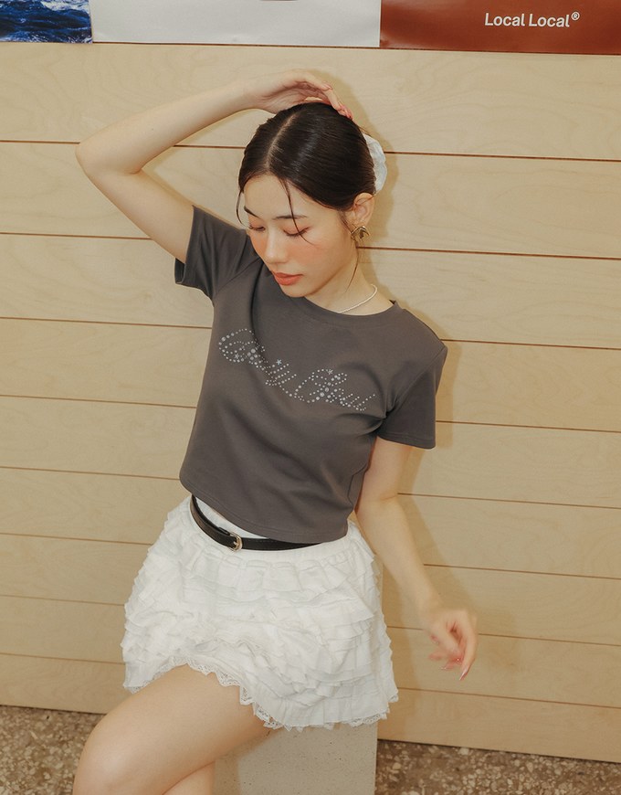 Daily Soul晶鑽字母短TEE