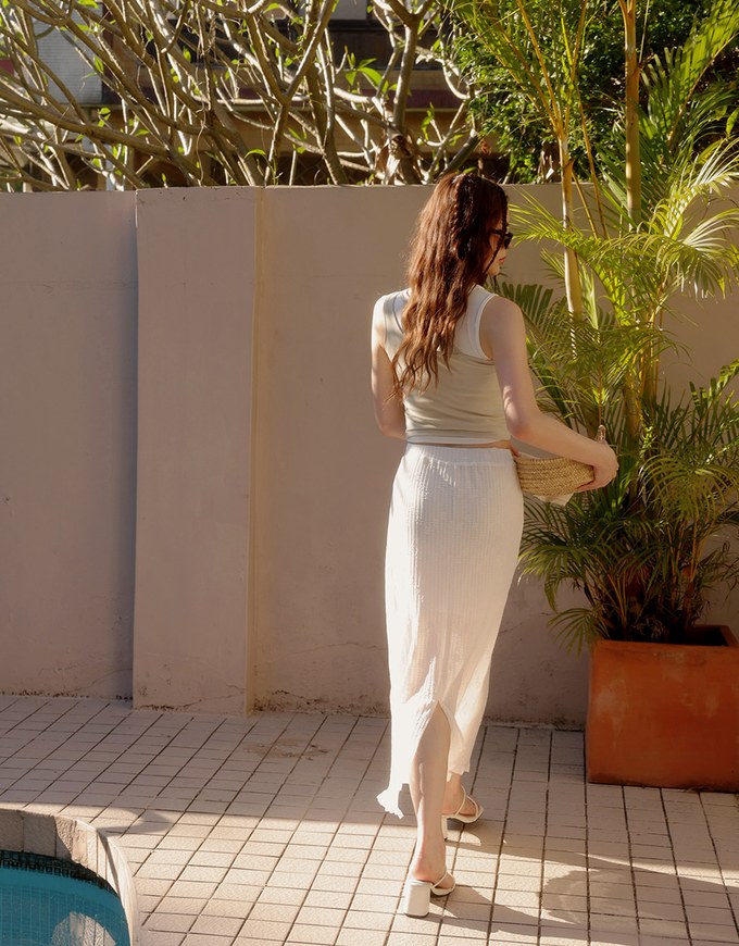 Crochet Inspired Sheer Knit Maxi Skirt