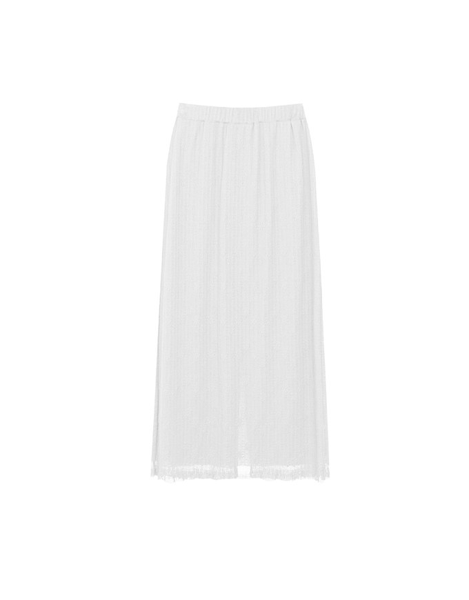 Crochet Inspired Sheer Knit Maxi Skirt