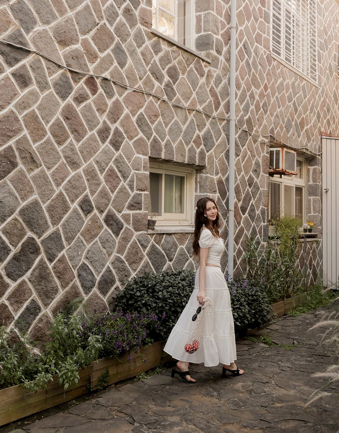 Flowy Polka Dot Tiered Maxi Skirt