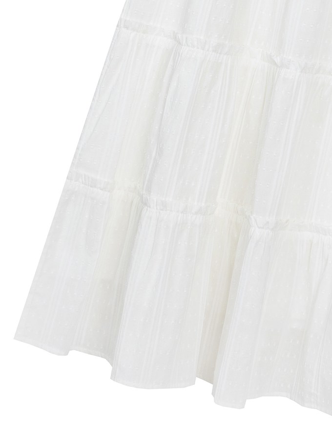 Flowy Polka Dot Tiered Maxi Skirt