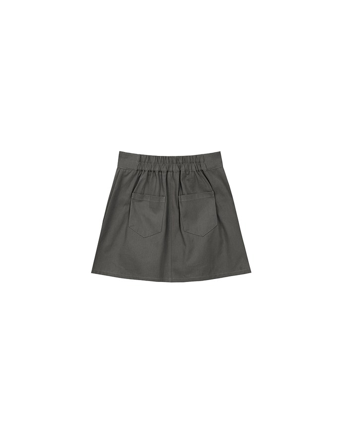 Front Zip Up A LineMini Skirt with Cargo Inspired Flap Pockets