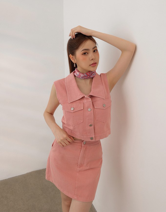 High Waist Fitted Jeans Denim Mini Skirt